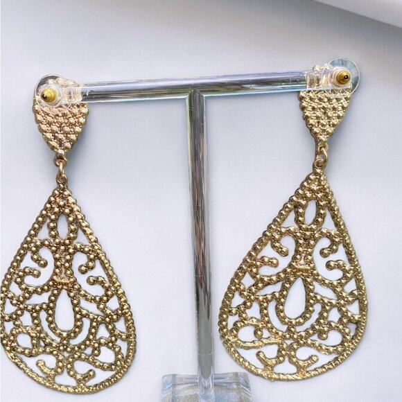 Crystal Teardrop Statement Earrings NEW - Picture 3 of 9